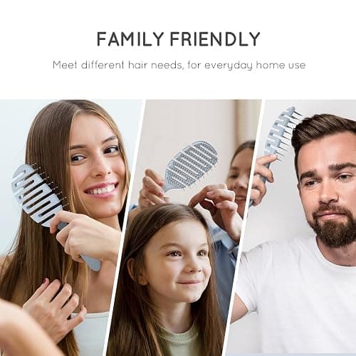 Ecoed Hair brush, Vented Detangling Brush, Quickly Detangles and Smooths hair for Curly, Thick, and Straight Hair, Hair Brush for Women and Men, Blue, Eco Friendly, Sustainable Material thumbnail 8