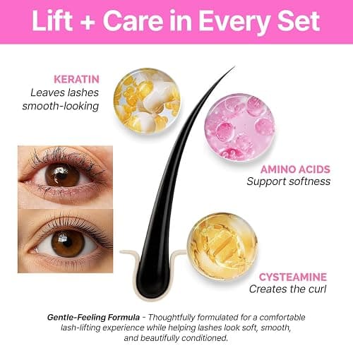 Korean Lash Lift Kit - 5 Sets At Home Eyelash Perm Kit with Upgraded Glue, Eyelash Lift, DIY Lash Perm Easy for Beginner & Professional, Semi Permanent Perming Wave Suitable For Salon & Home thumbnail 8