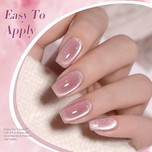 Born Pretty Cat Magnetic Eye Gel Nail Polish Jelly Pink Moonlight Crystal Glass Cat Magnetic Shimmer Glitter Holographic Nail Polish Salon Gel Manicure and Nail Art DIY at Home 7ML 6PCS thumbnail 6