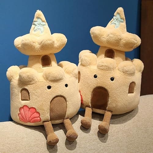 VLYUVUY Sand Castle Plush Toy, 9.8 Inch Cute Stuffed Animal, Soft Plushie Toy for Kids, Funny Beach Themed Room Decor, Cute Birthday Gift for Boys Girls thumbnail 6