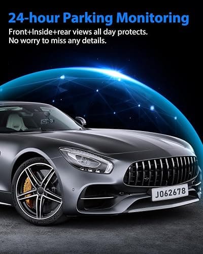 Dash Cam Front and Rear, 1080P Dash Camera for Cars, 3 Channel Car Camera Front Rear and Inside with 32GB Card, Loop Recording, Night Vision, HDR, 24Hr Parking, G-Sensor thumbnail 6