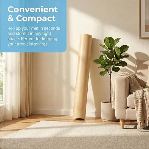 4x6Ft Portable Dance Floor Mat, 5mm Thick Marley Dance Floor | Natural Wood-Colored Vinyl, Shock-Absorbing, for Ballet, Jazz, and Pop Dance, Suitable for Home, Studio, or Practice thumbnail 6