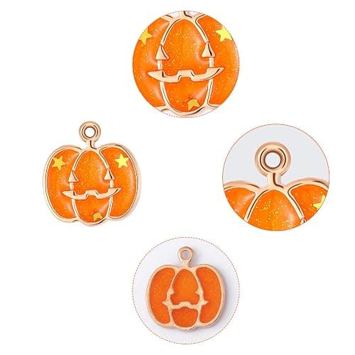 Hicarer 34 Pieces Halloween Charms Pendants Alloy Pumpkin Autumn Fall Jewelry Making Charms for Thanksgiving Party DIY Jewelry Necklace Bracelet Accessories(Horror Style) thumbnail 3