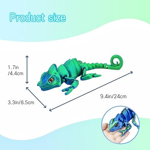 SIPWATE 3D Printed Animals - Articulated Chameleon Toys, Flexible Animals Toy Statue,Movable Joints,Fidget Toys, Desk Home Office Decor, Birthday Halloween thumbnail 3