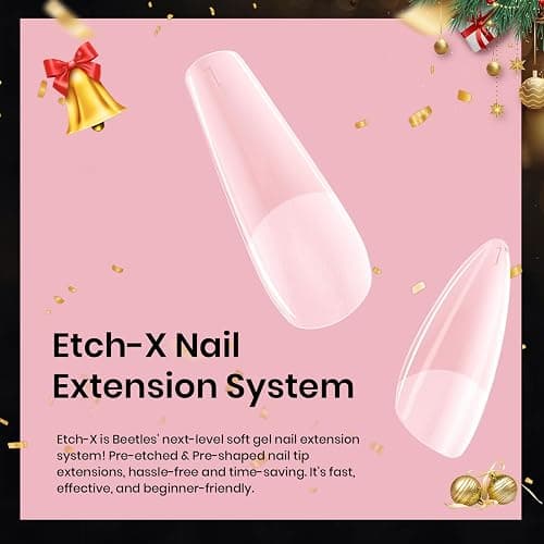 Beetles Gel Nail Tips Medium Almond Etch X, 12 Sizes 288 PCS Half Matte Full Cover Press on False Nail Tips Clear Acrylic Nails Extension Glue on Nails DIY Gift for Women thumbnail 7