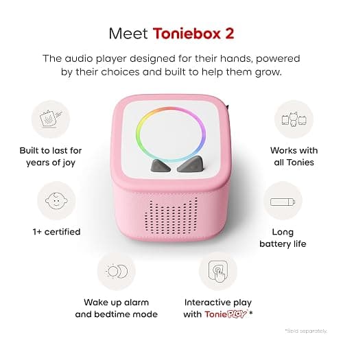 Toniebox 2 Audio Player Disney Princess Bundle for Kids 3+ with Ariel, Moana, Merida, and Belle - Cloud Pink thumbnail 4