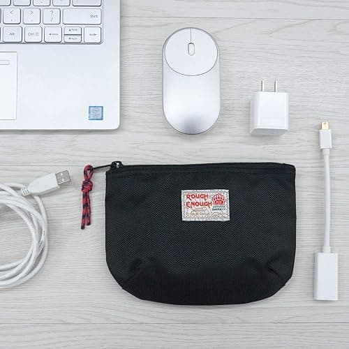 Rough Enough Small Tech Organizer Travel Case for Electronics & Cords - Cable Storage Bag Black thumbnail 2
