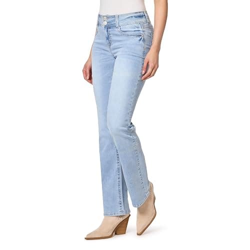 WallFlower Women's Luscious Curvy Bootcut Mid-Rise Insta Stretch Juniors Jeans (Standard and Plus) - 5 Jenna - Image 1