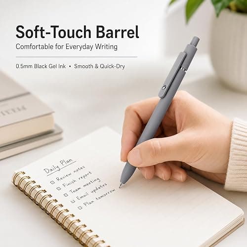 FIOVER Gel Pens 5pcs 0.5mm Quick Dry Black Ink Fine Point Pens | Smooth Writing Gel Ink Pens, Morandi Colors, High-End Series, Office School Supplies, Gifts for Women and Men thumbnail 6