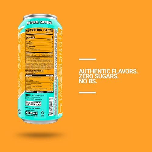 GHOST Energy Drink - 12-Pack, Tropical Mango, 16oz Cans - Energy & Focus & No Artificial Colors - 200mg of Natural Caffeine, L-Carnitine & Taurine - Gluten-Free & Vegan thumbnail 3
