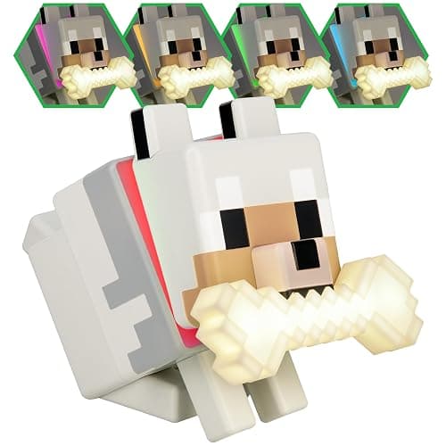 Paladone Minecraft Wolf GloBuddies 3D Colour Changing Light, Officially Licensed LED Night Lamp, Tap to Change Colour, Gaming Merchandise, Battery Powered thumbnail 5