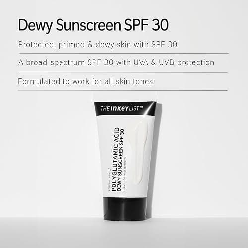 The INKEY List Polyglutamic Acid Dewy Sunscreen SPF 30 50ml, Primes and Protects, Non-Greasy, Vegan Friendly, Suitable For All Skin Types thumbnail 3
