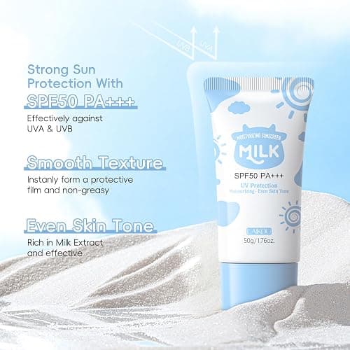 Milk Skin Care Sets&Kits, Milk Skincare Set, Beauty Gift Sets for Teenage Girls, Skincare Set with serum, toner, cleanser, eye cream, sunscreen, brightenng cream, exfoliating scrub, washbag (8pcs) thumbnail 8