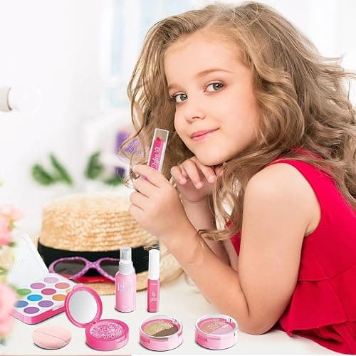 Fake Makeup Kits for Girls Toys 3 4 5 Years Old, Pretend Makeup Toys for Girls Birthday Gifts 3-5 Years Old (Pink) thumbnail 7