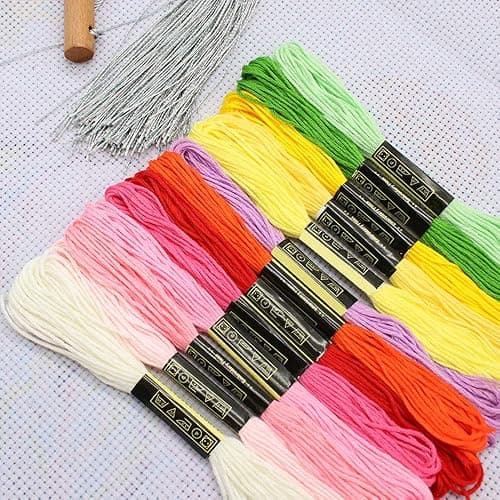 Friendship Bracelet String 50 Skeins Rainbow Color Embroidery Floss Cross Stitch Embroidery Thread Cotton Floss Bracelet Yarn, Craft Floss thumbnail 2