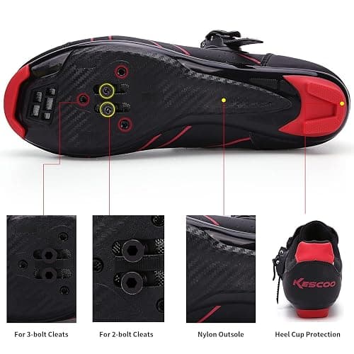 KESCOO Mens Womens Cycling Shoes Compatible with Peloton Road Bike | Indoor Outdoor Road Bike Riding Shoes, Look Delta Cleats Pre Installed, Clip in Pedal, Breathable, Sturdy Outsole thumbnail 7