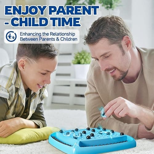 Magnet Game, Magnetic Games Chess, Board Games for Kids 6-8-12, Magnet Chess Kid Games, Family Board Games for Kid and Adults, Magnetic Game with 40 Pieces, Fun Birthday Gifts for Kids (Blue) thumbnail 5