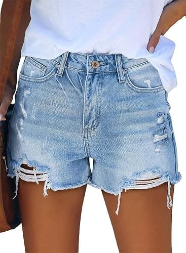 MODARANI Denim Shorts for Women Distressed Jean Shorts Ripped Summer Hot Short thumbnail 2