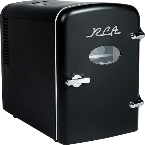 ARCTIC CHEF Mini Retro 6 Can Beverage Refrigerator-Black, RMIS129-BLACK, 0.15 Cubic feet - Image 1