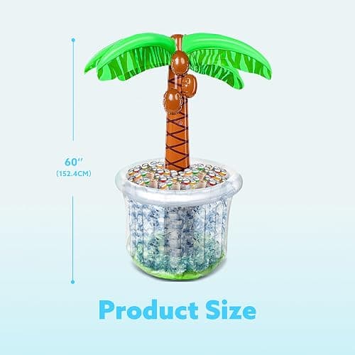 JOYIN 60" Inflatable Palm Tree Cooler, Beach Theme Decor, Pool Party Decorations, Luau Hawaiian Birthday Party Supplies, Ocean Jungle Tropical Themed Summer Outdoor Drink Cooler thumbnail 3