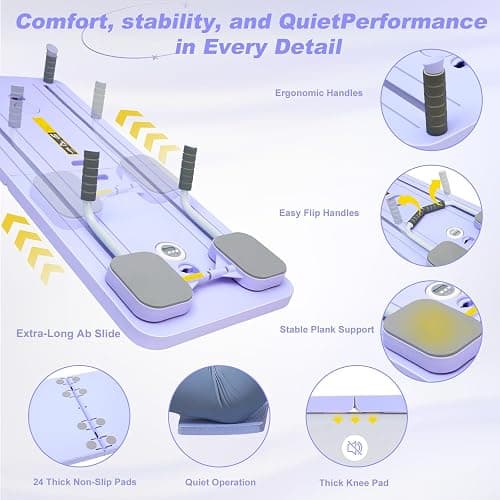 2025 Pilates Reformer Machine - Foldable Multifunctional Abdominal Board for Home Gym, Auto-Rebound Pilates Board for Core, Abdominal Strength & Full Body Workout thumbnail 4
