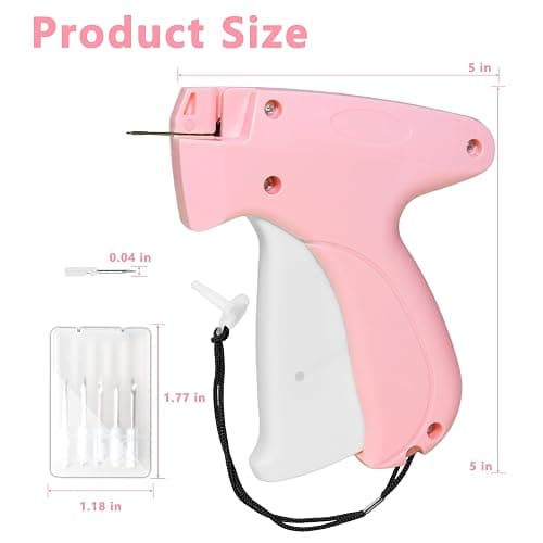 Stitch Tag Gun for Clothes,Micro Mini Stitch Gun No-Sew,Price Tagging Gun,Handheld Hem Gun for Clothing,Fabric Stapler,Quick Sticky Fixer,Temporary Sewing Gun,6 Needle,2000 Fasteners(Black+White)-Pink thumbnail 2
