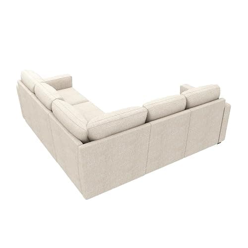 HONBAY Modular Sectional Sleeper Sofa with Pull Out Bed, L Shaped Couch with Storage Seat, Convertible Sectional Couches for Living Room, Beige thumbnail 7