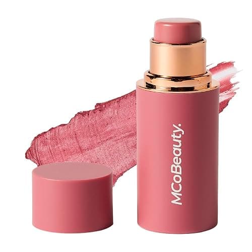 MCoBeauty Baby Face Cream Blush Stick - Peony Rose - Pink Multiuse Buildable Lip and Cheek Color Balm for a Radiant Dewy Glow - Face Makeup with Jojoba Seed Oil Coconut Oil - Vegan & Cruelty Free - Image 1