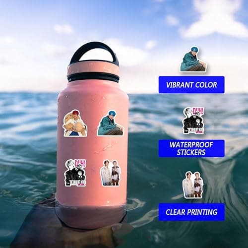 110pcs P1harmony Stickers Decals Pack，Kpop Cute Cartoon Stickers Vinyl Reusable Non-Repeating Waterproof Vinyl Decals，for Water Bottle Phone Laptop Guitar Scrapbook Skateboard Luggage thumbnail 7
