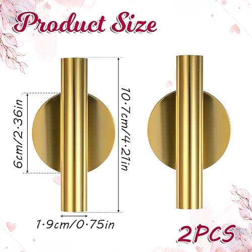 2 PCS Wall Vases for Flowers, Gold Flower Vase Metal Hanging Plant Holder Small Gold Vase Flowers Tube Wall Planter Hanging Vase for Modern Home Decor Display Dried Faux Flower Fake Flower thumbnail 3
