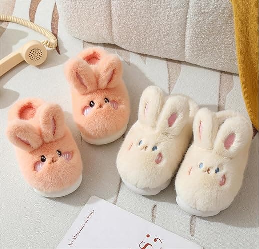 WYIKE Women's Warm Plush Bunny Animals Slippers Adult Cotton Men's Indoor non-slip Home Thick Bottom Slippers for Winter thumbnail 5