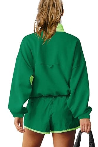 Nirovien Womens Workout Sets Short Athletic Set Activewear 2 Piece Outfits Pullover Sweatshirt and Shorts thumbnail 3