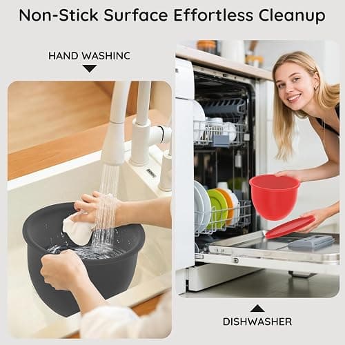Uitwetu Silicone Liners for KitchenAid Tilt-Head 5QT Stand Mixers, Mixing Bowl Liner Replacement for Kitchen Aid 4.5-5 QT Mixer Attachments & Accessories, 3-Pack Liners with 3 Lids, Dishwasher Safe thumbnail 5