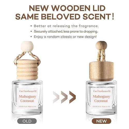 C Classy Car Air Freshener Hanging 2 Pack, Mahogany Coconut Essential Oil Diffuser for Cars, Cute Car Freshener, Long-Lasting Fragrance, C ar Air Fresheners for Women & Men Gift, Made in USA thumbnail 2