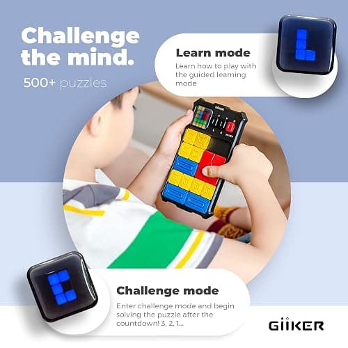 GiiKER Super Slide Puzzle Games, Original 500+ Challenges Brain Teaser Puzzle, Toys for Kids, Travel Games Birthday Gifts Easter Stocking Stuffers for Boys Girls, Activities for Road Trips - Lavender thumbnail 5