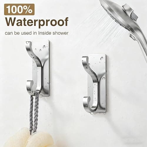 pickpiff Wall Hooks with Adhesive Strip- Easy to Remove, No Residue, Strong Heavy Duty Sticky Towel Hook, 4 Pack Silver thumbnail 5