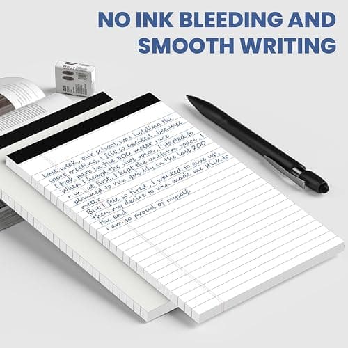 6 Pack Notepads 5x8, Small Legal Pads Narrow College Ruled, 30 Sheets/Pack, Perforated Notebook - Colored Note Pads for School, Memo, Note Taking, Teacher & Office Supplies, Writing Pads of Paper thumbnail 6