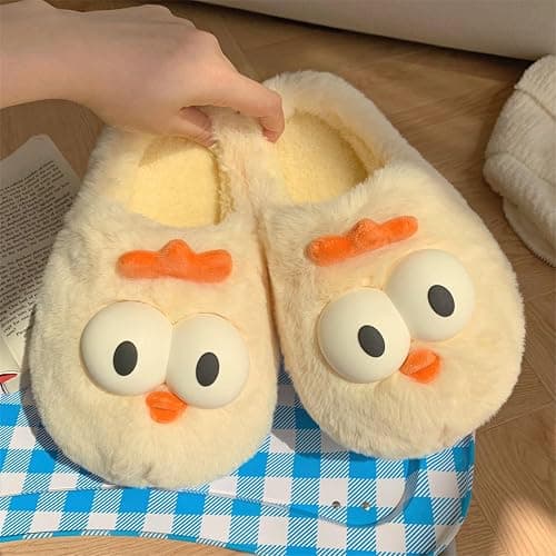 Jfxgjuv Chicken Slippers, Chicken Feet Slippers, Cute Soft Memory Foam Slip On Fuzzy Warm Cozy Plush Non-Slip Indoor Outdoor House Home Shoes for Women Men Teens thumbnail 2