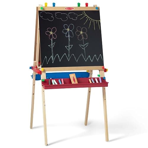 Melissa & Doug Deluxe Standing Art Easel - Dry-Erase Board, Chalkboard, Paper Roller - FSC Certified thumbnail 5