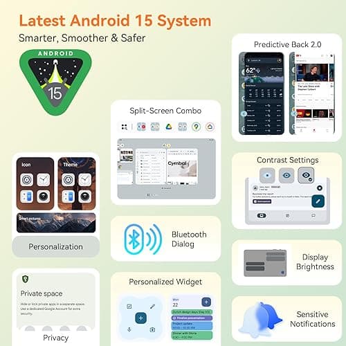 KINGRID Tablet 10 inch,Android 15 Tablet–Gemini AI,24GB RAM+256GB ROM+2TB,Keyboard & Pen Bundle,Octa-Core, Widevine L1,5G WiFi,Bluetooth 5.0,Smat Lens,2-Year Warranty-Grey thumbnail 5