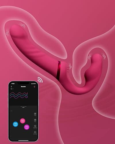 LOVENSE Lapis Strapless Strap on Dildos Double-Ended G Spot Vibrator with Flexible Bulb Vibrating Butt Plug Adult Toy & Game Remote Control Clitoral Stimulator Sex Toys for Women Lesbian Couple thumbnail 5