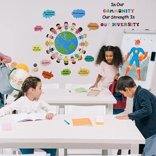 31 Pcs Bulletin Board Decoration Set Classroom Decorations Diverse Children Borders Cutouts for Party School Student Teacher (Our Strength is Our Diversity) thumbnail 6