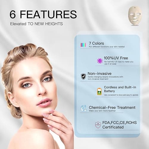 IOBTY Red Light Therapy Mask for Face, Blue & Red LED Light Therapy Face Masks Skincare at Home, USB Rechargeable (Maize Yellow) thumbnail 8