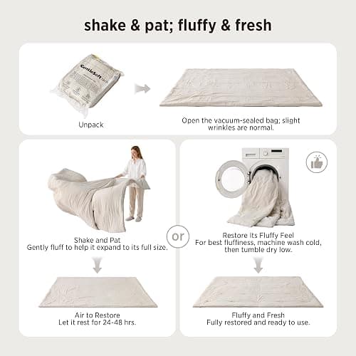 Bedsure Full Size Comforter Set, Soft Cationic Dyed Bed Set 3 Pieces | Beige, Breathable, Comfortable for All Season, Skin-Friendly, Melange, Home Decor Gift, Bedding Set, Cozy for Bedroom, Modern thumbnail 7
