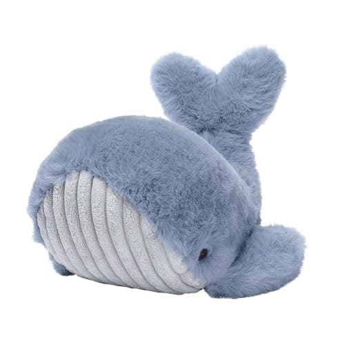 Lambs & Ivy Bubbles & Squirt Soft Plush Blue Whale Stuffed Animal Toy | 10 Inch, Ultra-Soft Plushie with Textured Ribbed Velour Underbelly, All Ages, Machine Washable thumbnail 3