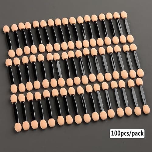 Fcozpjk Disposable Eyeshadow Applicators, 100PCS Chrome Nail Powder Applicator Brush, Dual Side Eye Shadow Sponge Sticks, Nail Glitter Powder Pigment Pen Brush, Nail Art Applicator Tools thumbnail 2