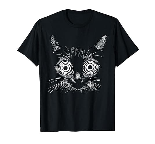 Psychedelic Cats Gothic Alt Dark Aesthetic Grunge Weirdcore T-Shirt - Image 1