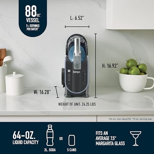 Ninja SLUSHi Frozen Drink & Slushie Machine with RapidChill Technology | 88 oz. Easy Fill Vessel | 5 Preset Programs | Make Margaritas, Frappés, & More | With Dishwasher Safe Parts | Black | FS301 thumbnail 2