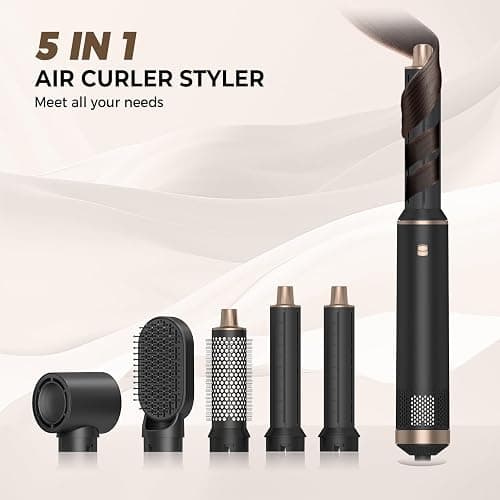 5 in 1 Hair Styler & Hair Dryer Brush, Low-Speed Negative Ionic Air Styler Drying, Multi Hair Styler, Professional Blow Dryer Brush for Curling Volumizing Straightening Styling thumbnail 2
