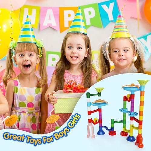 Marble Run Toy, 110pcs Marble Maze Kit STEM Educational Learning Toy for Kids, Mable Race Construction Railway Building Blocks with 60 Marbles Birthday Gift for Boys Girls 3 4 5 6 7 8 + Years Old thumbnail 6